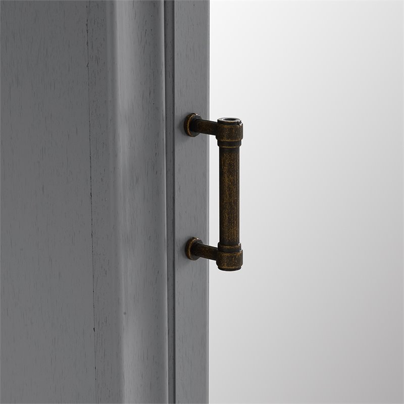 Pemberly Row Contemporary Contemporary Mirror Medicine Cabinet in Vintage Gray