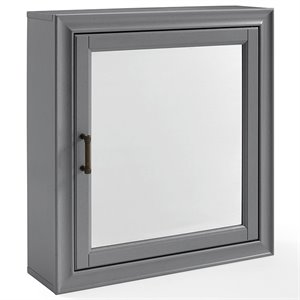 Pemberly Row Contemporary Contemporary Mirror Medicine Cabinet in Vintage Gray