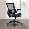 Pemberly Row Modern Mid Back Mesh Adjustable Office Chair in Black