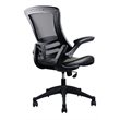 Pemberly Row Modern Mid Back Mesh Adjustable Office Chair in Black