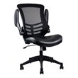 Pemberly Row Modern Mid Back Mesh Adjustable Office Chair in Black