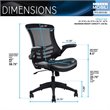 Pemberly Row Modern Mid Back Mesh Adjustable Office Chair in Black