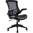 Pemberly Row Modern Mid Back Mesh Adjustable Office Chair in Black