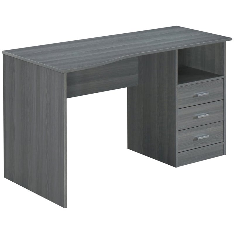 Pemberly Row Contemporary Classic Writing Desk in Gray Finish