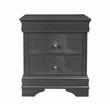 Pemberly Row Wooden Gray 2-Drawer Nightstand with Crystal Knob