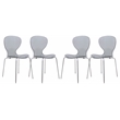 Pemberly Row Dining Side Chair With Strong Metal Legs in Black Set of 4