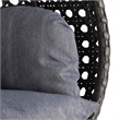 Pemberly Row Outdoor Wicker Hanging Double Egg Swing Chair in Charcoal Blue
