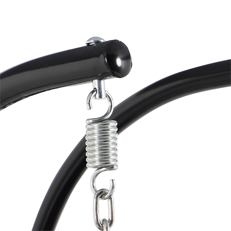 Pemberly Row Outdoor Wicker Hanging Double Egg Swing Chair in Charcoal Blue