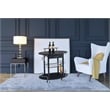 Pemberly Row Modern / Contemporary Mobile Metal Bar Cart in Black