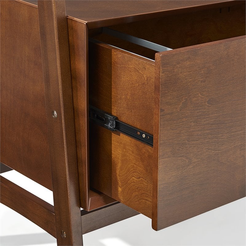 Pemberly Row Modern Wood 4 Shelf Wide Etagere Bookcase in Mahogany