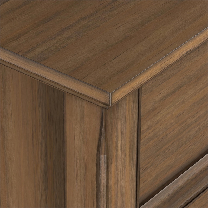 Pemberly Row Transitional Solid Wood Nightstand in Natural Aged Brown