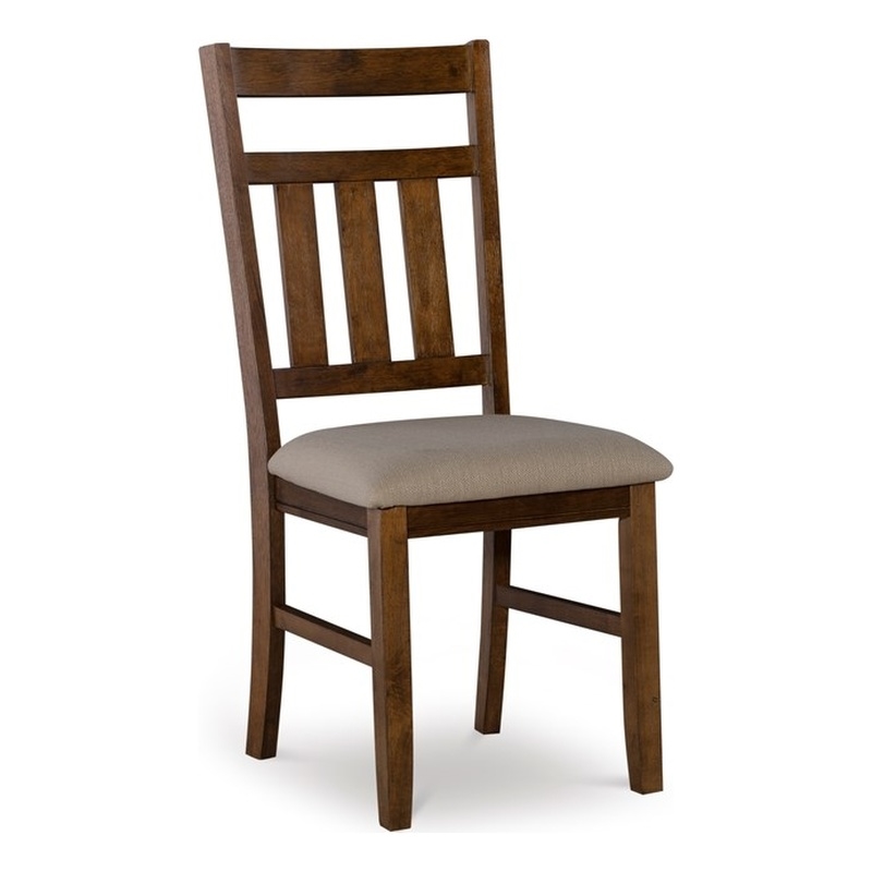 Pemberly Row Wood Set of 2 Upholstered Dining Side Chairs in Rustic Umber Brown