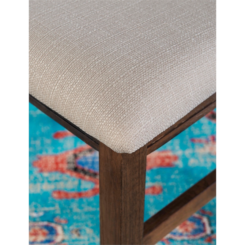 Pemberly Row Wood Set of 2 Upholstered Dining Side Chairs in Rustic Umber Brown