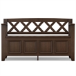 Pemberly Row Solid Wood Entryway Storage Bench in Natural Aged Brown