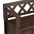 Pemberly Row Solid Wood Entryway Storage Bench in Natural Aged Brown