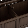 Pemberly Row Solid Wood Entryway Storage Bench in Natural Aged Brown