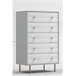Pemberly Row Contemporary Wood 4 Drawer Chest in Natural Gray