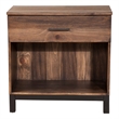 Pemberly Row Contemporary Contemporary Wood 1 Drawer Nightstand in Rustic Pine
