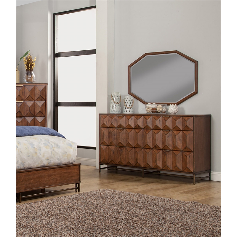 Pemberly Row Modern / Contemporary Wood Mirror in Antique Brown