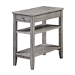 Pemberly Row Three Tier End Table With Drawer in Gray Wood Finish
