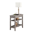 Pemberly Row Three Tier End Table With Drawer in Gray Wood Finish