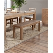 Pemberly Row Modern Wood Dining Bench in Weathered Natural (Brown)