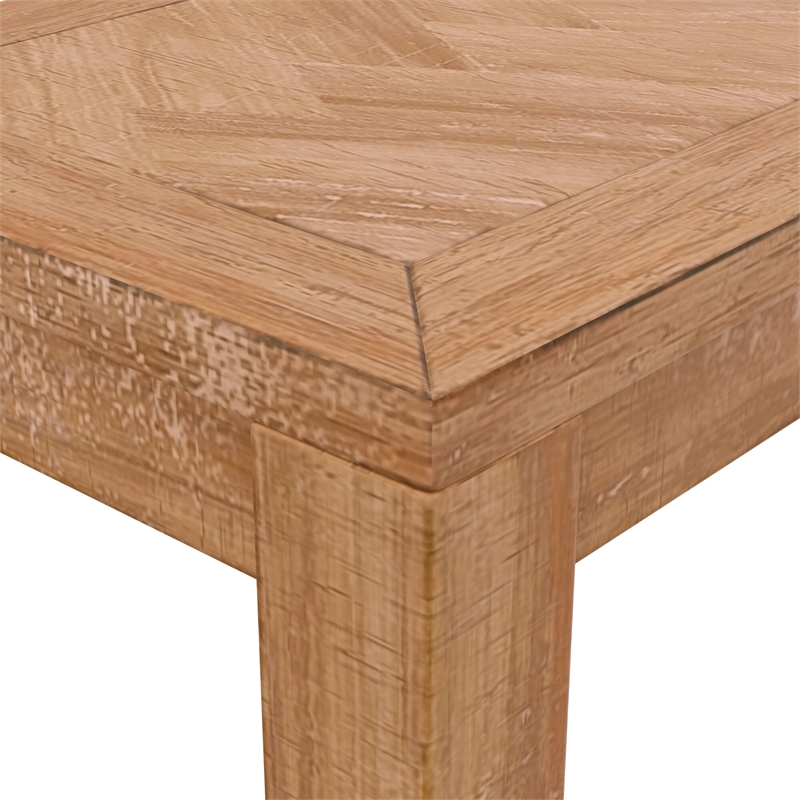 Pemberly Row Modern Wood Dining Bench in Weathered Natural (Brown)