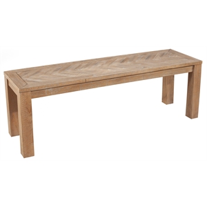 Pemberly Row Modern Wood Dining Bench in Weathered Natural (Brown)