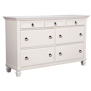 Pemberly Row Modern / Contemporary 7 Drawer Wood Dresser in White