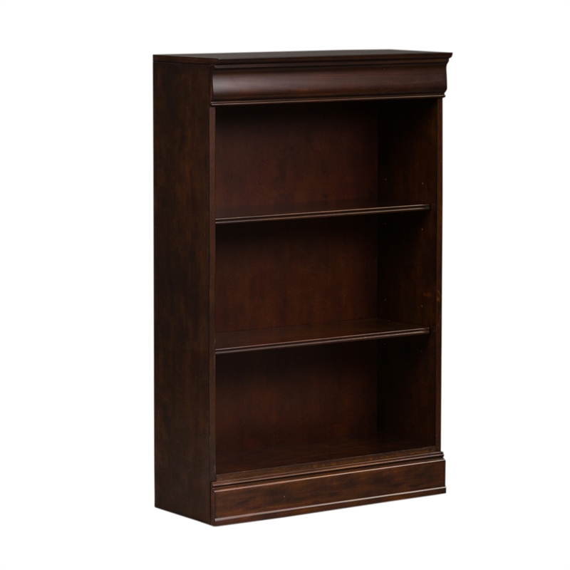 Pemberly Row Dark Brown Junior Executive 48 Inch Bookcase (RTA)