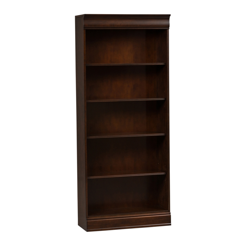 Pemberly Row Dark Brown Junior Executive 72 Inch Bookcase (RTA)