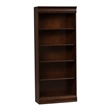 Pemberly Row Dark Brown Junior Executive 72 Inch Bookcase (RTA)