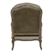 Pemberly Row Traditional Wood Accent Chair in Natural Linen Color