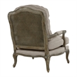 Pemberly Row Traditional Wood Accent Chair in Natural Linen Color