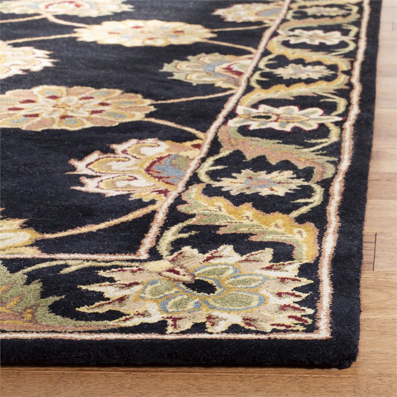 Pemberly Row Contemporary 6' x 9' Hand Tufted Wool Rug in Black