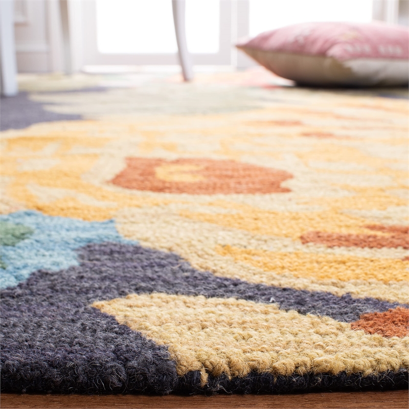 Pemberly Row 5' x 8' Multicolored Hand Tufted Wool Rug in Black