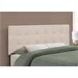 Pemberly Row Full Size Upholstered Linen Bed Headboard in Beige