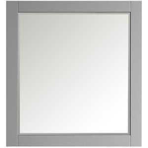 Pemberly Row Modern 36&quot Bathroom Vanity Framed Wall Mirror in Gray