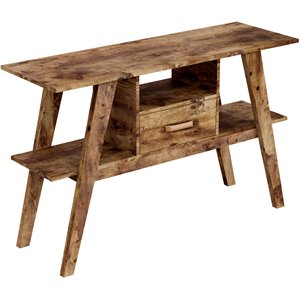 Pemberly Row 47&quotL 1-Drawer 1-Shelf Console Table in Brown Reclaimed Wood