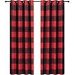 Pemberly Row Curtain Room Darkening in Red/Black Check (Set of 2)