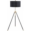 Pemberly Row Contemporary Metal Floor Lamp with Tripod Legs in Black