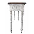 Pemberly Row Modern Solid Wood Hand Carved Console Table in Brown