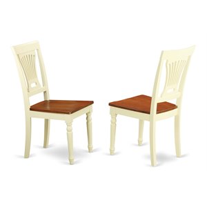 Pemberly Row 11&quot Wood Dining Chairs in Cream/Cherry (Set of 2)