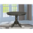 Pemberly Row Modern Round Wood Dining Table in Cappuccino/Black