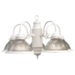 Pemberly Row 24&quot 5-light Steel & Glass Chandelier in White/Clear