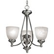 Pemberly Row Modern 3-light Steel Metal Chandelier in Satin Nickel