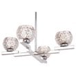 Pemberly Row 4-Light Glass Chandelier in Crystal Mercury/Chrome