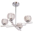 Pemberly Row 4-Light Glass Chandelier in Crystal Mercury/Chrome