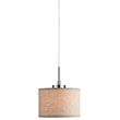 Pemberly Row 1-Light Fabric Mini-Pendant in Satin Nickel/Beige