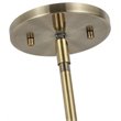 Pemberly Row Modern 3-Light Fabric LED Pendant in Brass/White